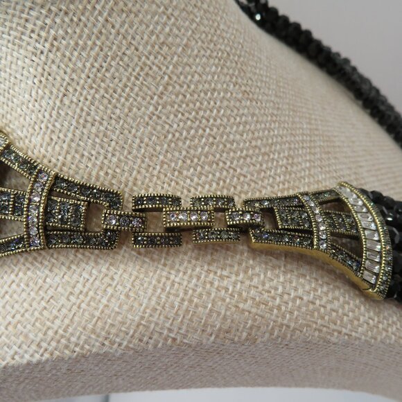 Heidi Daus 3 Piece Art Deco Multi Strand Interchangeable Bracelets Necklace - Picture 6 of 13